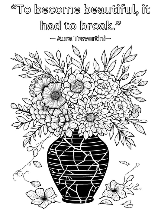 Kintsugi Vase Coloring Page